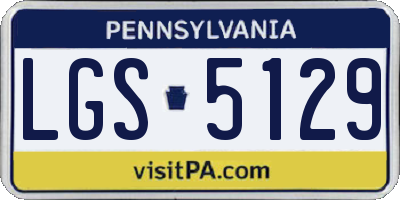 PA license plate LGS5129