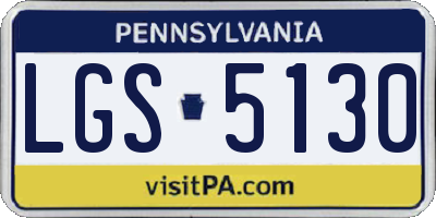 PA license plate LGS5130