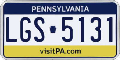 PA license plate LGS5131