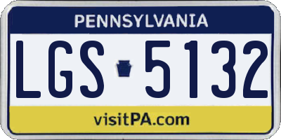 PA license plate LGS5132