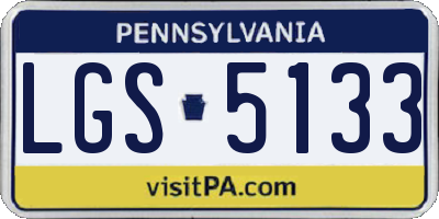 PA license plate LGS5133