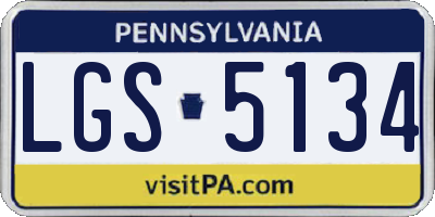 PA license plate LGS5134