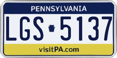 PA license plate LGS5137