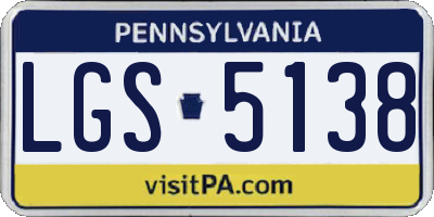 PA license plate LGS5138