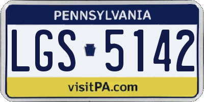 PA license plate LGS5142
