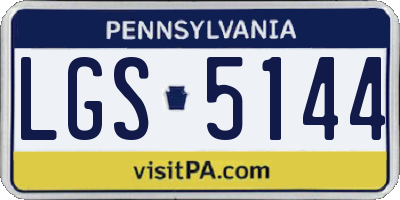 PA license plate LGS5144