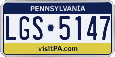 PA license plate LGS5147