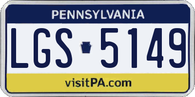 PA license plate LGS5149