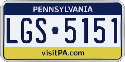 PA license plate LGS5151