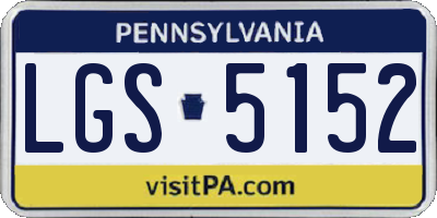 PA license plate LGS5152