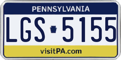 PA license plate LGS5155