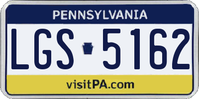 PA license plate LGS5162