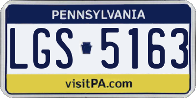 PA license plate LGS5163