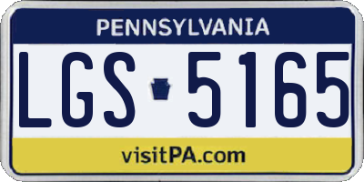 PA license plate LGS5165