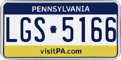 PA license plate LGS5166