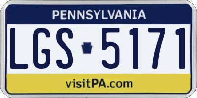 PA license plate LGS5171