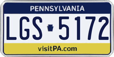 PA license plate LGS5172