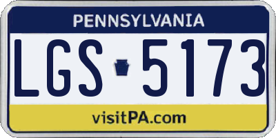 PA license plate LGS5173