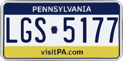 PA license plate LGS5177