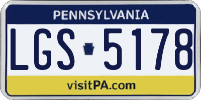 PA license plate LGS5178