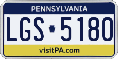 PA license plate LGS5180