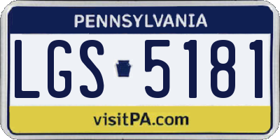 PA license plate LGS5181