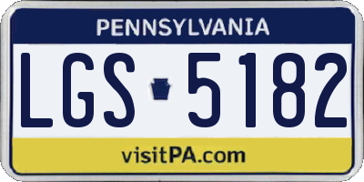 PA license plate LGS5182