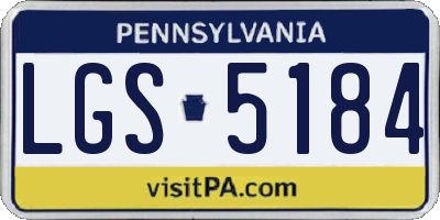 PA license plate LGS5184