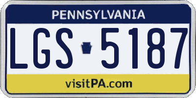 PA license plate LGS5187