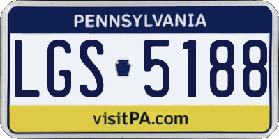 PA license plate LGS5188