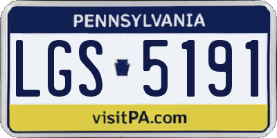 PA license plate LGS5191