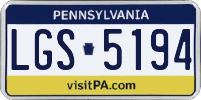 PA license plate LGS5194