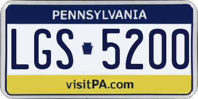 PA license plate LGS5200