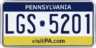 PA license plate LGS5201