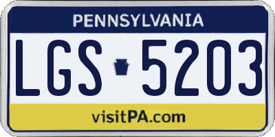 PA license plate LGS5203