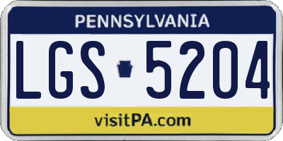 PA license plate LGS5204