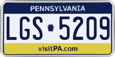PA license plate LGS5209