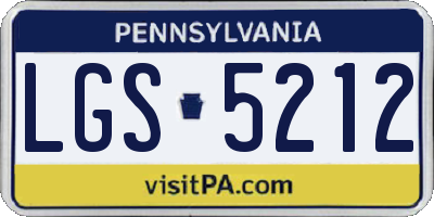 PA license plate LGS5212