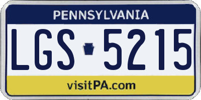 PA license plate LGS5215