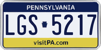PA license plate LGS5217