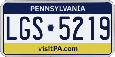 PA license plate LGS5219
