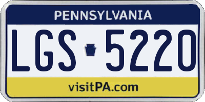 PA license plate LGS5220