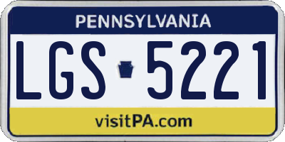 PA license plate LGS5221