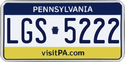 PA license plate LGS5222