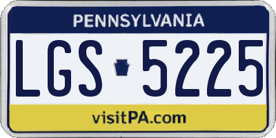 PA license plate LGS5225