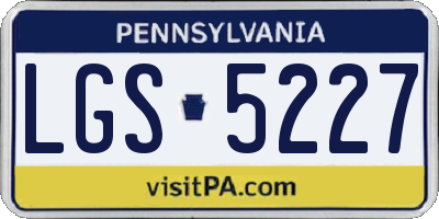 PA license plate LGS5227