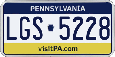 PA license plate LGS5228