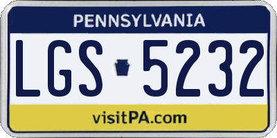 PA license plate LGS5232