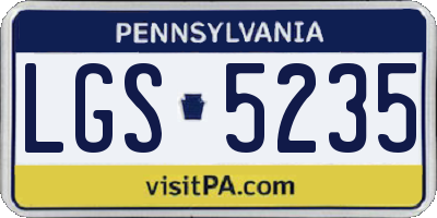PA license plate LGS5235
