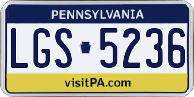 PA license plate LGS5236